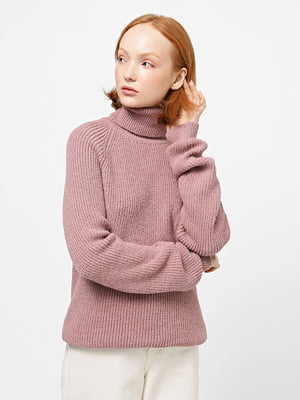 Теплий світло-марсаловий светр із додаванням вовни | 6657159