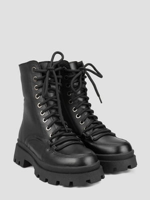 Кожаные черные ботинки на шерстяной подкладке | 6658527