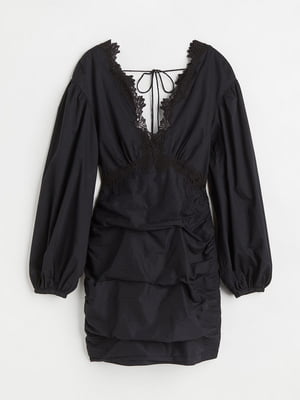 Сукня-футляр із мереживом чорне | 6665554