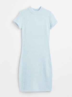 Платье-футболка вязаное голубое | 6665564