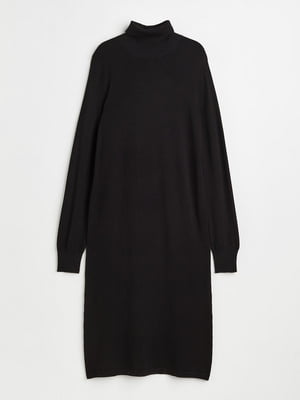 Платье-свитер вязаное черное | 6665591