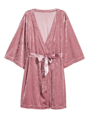 Халат велюровый винтажно-розового цвета | 6665734