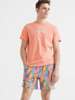 Шорты пижамные разноцветные в принт | 6665805
