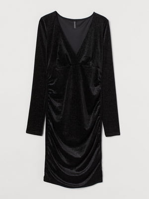 Платье вечернее велюровое черное | 6665908