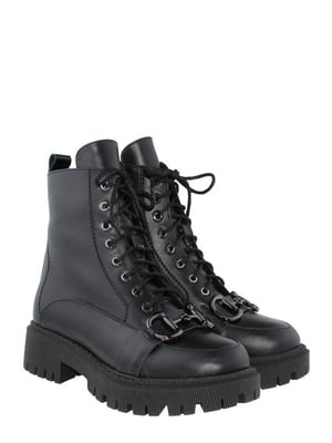 Ботинки черные кожаные | 6666082