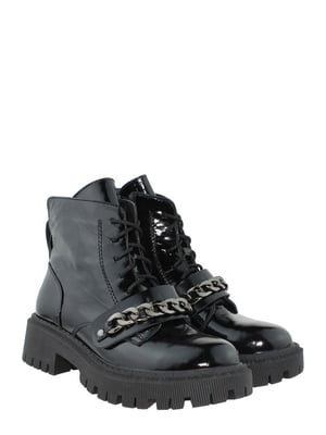 Ботинки черные кожаные | 6666089