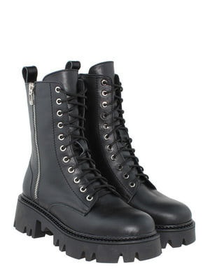 Ботинки черные кожаные | 6666090
