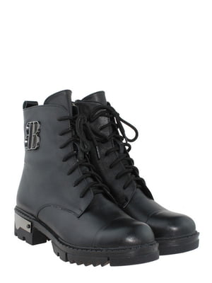 Ботинки черные кожаные | 6666096