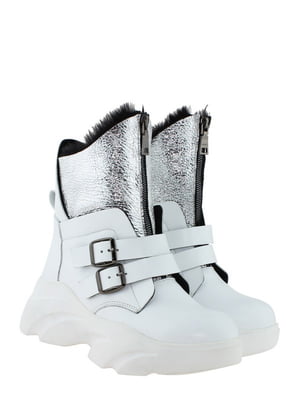 Ботинки белые кожаные | 6666098