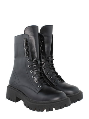 Ботинки черные кожаные | 6666112