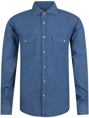 Рубашка джинсовая синяя | 6672962