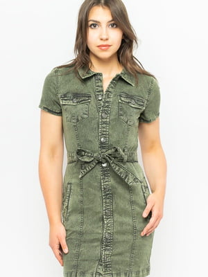 Сукня-сорочка джинсова зелена | 6673137