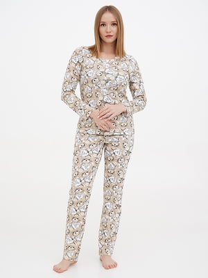 Комплект пижамный: лонгслив и брюки | 6098439