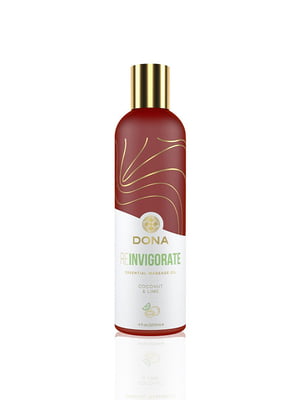 Натуральна масажна олія з ефірними оліями Dona Reinvigorate – Coconut & Lime (120 мл) | 6667624