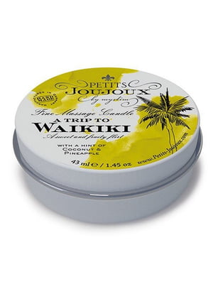 Масажна свічка з афродизіаками Petits Joujoux - Waikiki Beach - Coconut and Pineapple (43 мл) | 6668050