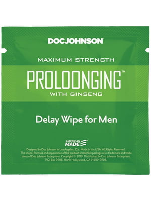 Пролонгуюча серветка  Delay Wipe For Men з екстрактом женьшеню | 6668289