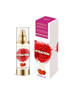 Розігрівальна масажна олія з феромонами  PHEROMON MASSAGE OIL — STRAWBERRY (30 мл) | 6668665