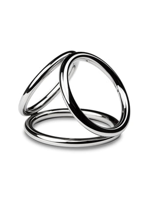 Потрійне ерекційне кільце Sinner Gear Unbendable - Triad Chamber Metal Cock and Ball Ring - Large | 6669109