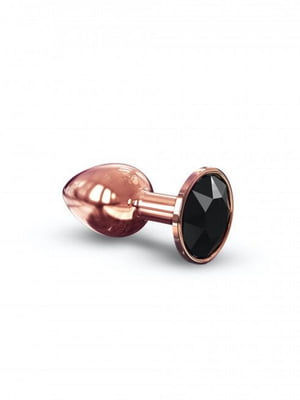 Металева анальна пробка із прикрасою у вигляді кристалу - Diamond Plug Rose Gold S | 6669768