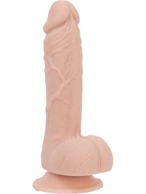 Реалістичний фалоімітатор на присосці  — Mark 7,5″ Dildo With Balls, Beige | 6669810