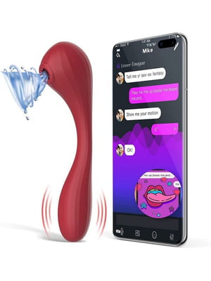 Вакуумний вагінально-кліторальний стимулятор Magic Motion Bobi Red, керування зі смартфона | 6669968