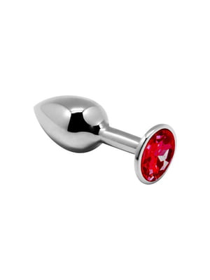 Металева анальна пробка з кристалом Mini Metal Butt Plug Red M | 6670120