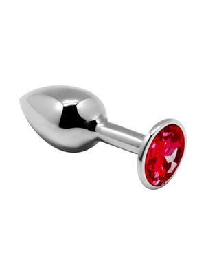 Металева анальна пробка з кристалом Mini Metal Butt Plug Red L | 6670125