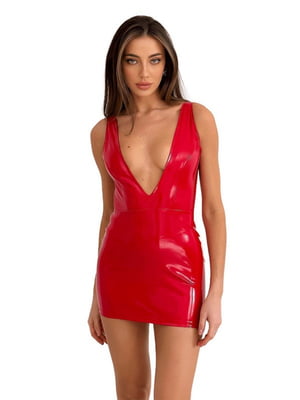 Лакована сукня з сексуальним декольте «Промениста Емілія» D&A, XS/S, червона | 6670736