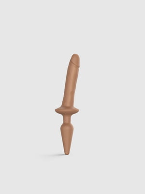 Анальна пробка з дилдо 2в1 Switch Plug-in Realistic Dildo Caramel S (діаметр 3,3/2,9 см) | 6670790