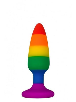 Силіконова анальна пробка Hiperloo Silicone Rainbow Plug S (діаметр 2,4 см, довжина 9 см) | 6671291