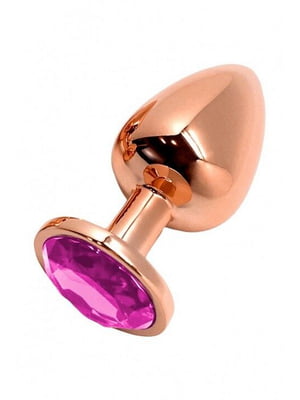 Металева анальна пробка Tralalo Rose Gold Metal Plug Magenta L (діаметр 4 см, довжина 9 см) | 6671292