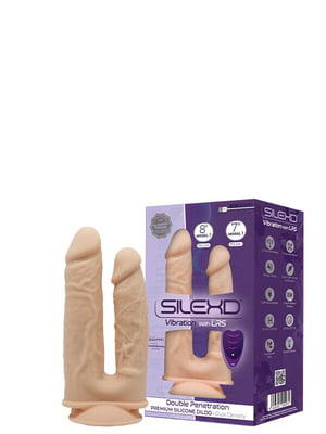 Подвійний фалоімітатор з вібрацією  Double Gusto Vibro Flesh (Model 1 size 8" & 7") + Lrs | 6672048