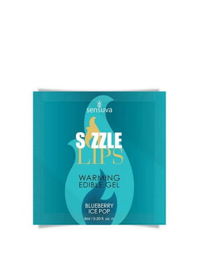 Пробник массажного геля - Sizzle Lips Blueberry Ice Pop (6 мл) | 6452051