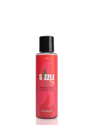 Зігріваючий масажний гель їстівний Sizzle Lips Strawberry полуниця (125 мл) | 6454148