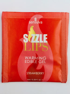 Пробник массажного геля - Sizzle Lips Strawberry (6 мл) | 6454266