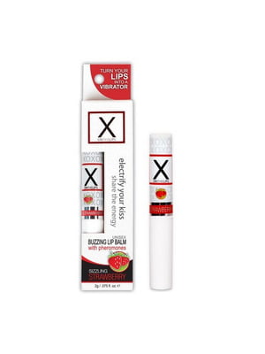 Стимулюючий бальзам для губ унісекс Sensuva - X on the Lips Strawberry з феромонами, полуниця | 6455470