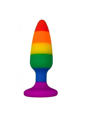 Силіконова анальна пробка Hiperloo Silicone Rainbow Plug L (діаметр 3,9 см, довжина 13,1 см) | 6671301