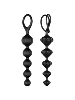 Набір анальних бус Beads Black, силікон, макс. діаметр 3,3см і 3,5 см | 6674044