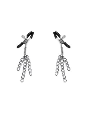 Затискачі для сосків з китицями Nipple clamps Tassels, срібло/чорний | 6674455