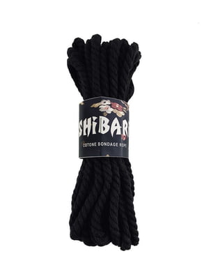 Бавовняна мотузка для шибарі Shibari Rope, (8 м) чорна | 6674604