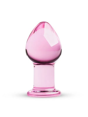 Рожева анальна пробка зі скла Gildo Pink Glass Buttplug No. 27 | 6674868