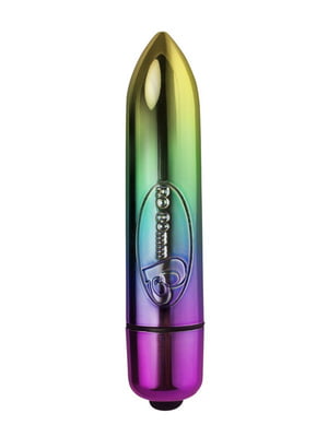 Вібропуля Coloured 7 Speed ​​RO-80mm Rainbow, 7 режимів роботи, на батарейці | 6675056