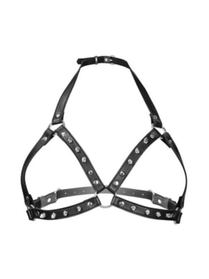 Портупея з металевими шипами чорна Sexy Adjustable Chest Harness | 6675462