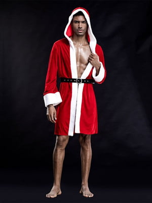 Чоловічий еротичний костюм “Сексуальний Санта” S/M: халат-пальто | 6675717