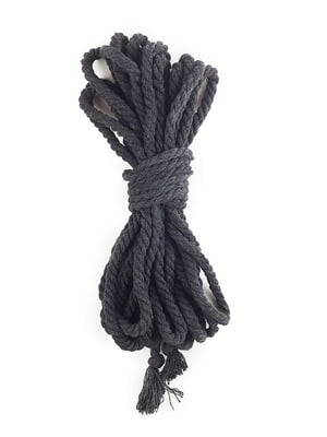 Бавовняна мотузка BDSM (8 метрів, 6 мм), колір чорний | 6675973