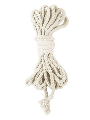 Бавовняна мотузка BDSM (8 метрів, 6 мм), колір білий | 6675992