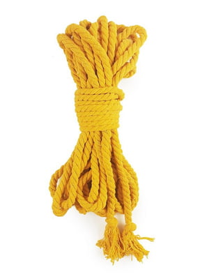 Бавовняна мотузка BDSM (8 метрів, 6 мм), колір жовтий | 6675994