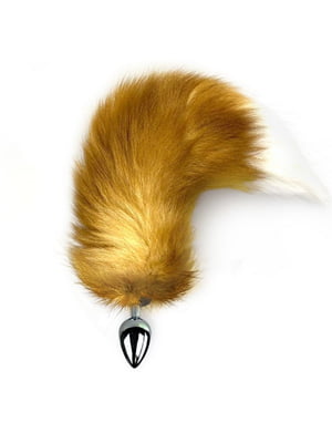 Металева анальна пробка з хвостом з натурального хутра Art Foxy fox | 6676475