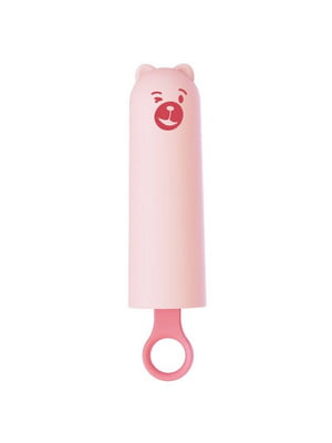 Вібратор Teddy Pink (Black Dildo), реалістичний вібратор під виглядом морозива, світло-рожевий | 6676493