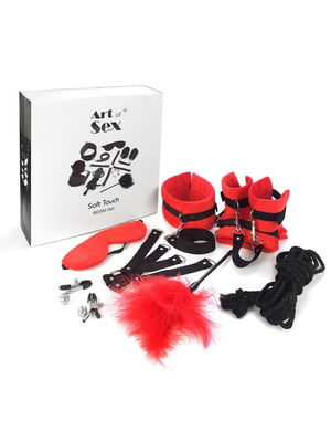 Набір БДСМ - Soft Touch BDSM Set, 9 предметів, Червоний | 6676771